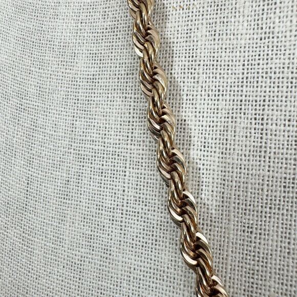 Avon Vintage Gold Tone Thick Chunky Rope Chain Necklace 24” - Picture 6 of 8